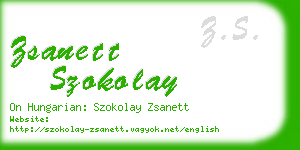 zsanett szokolay business card